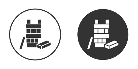 Wooden block icon in modern minimalistic flat versions