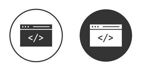 Web Code icon in modern minimalistic flat versions