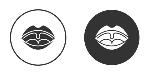 Tonsillitis icon in modern minimalistic flat versions