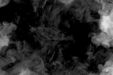 Abstract smoky wisps against a black backdrop