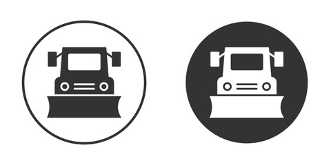 Snowplow icon in modern minimalistic flat versions
