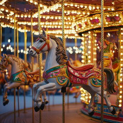 A colorful carousel.