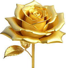 golden rose on white background
