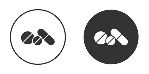 Pills icon in modern minimalistic flat versions