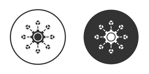 Microservices icon in modern minimalistic flat versions