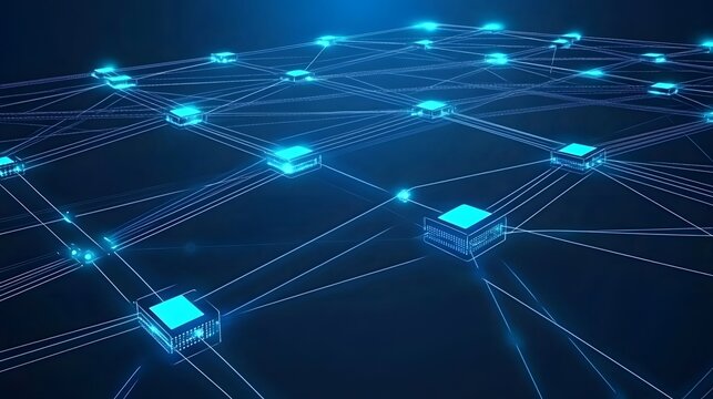 Complex network of interconnected nodes. - Powered by Adobe
