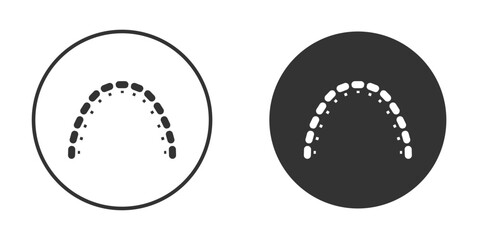 Lingual braces icon in modern minimalistic flat versions