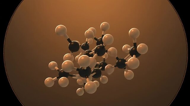 Detailed Molecular Structure Depicted In Brown And White Spheres Against A Brown Background