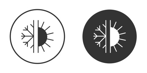 Hot and cold icon in modern minimalistic flat versions