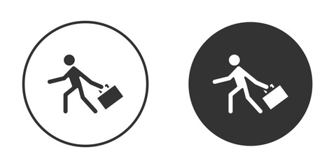 Going to work icon in modern minimalistic flat versions