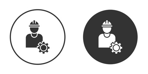 Engineer icon in modern minimalistic flat versions