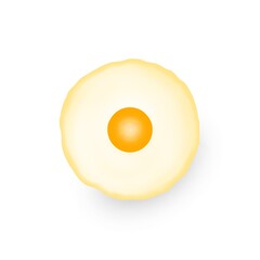 Fried Egg on White Background - Simple and Tasty Breakfast Art