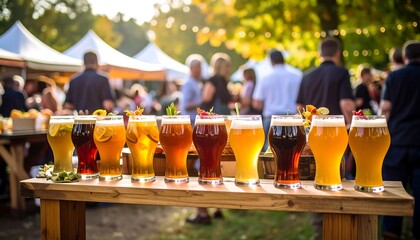 Outdoor beer tasting event
