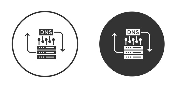 DNS icon in modern minimalistic flat versions