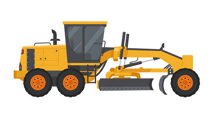 Fototapeta premium Yellow Motor Grader Illustration A Vector Image for Construction and Infrastructure Projects