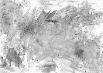 Alack and white abstract grunge background. Dirty paint brush strokes backdrop.