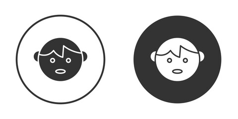 Child face icon in modern minimalistic flat versions