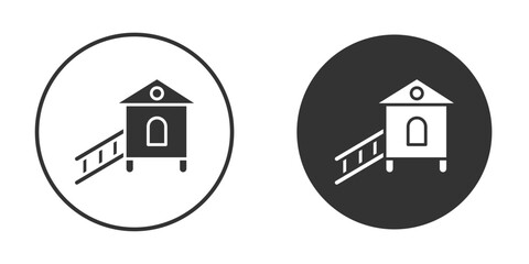 Chicken coop icon in modern minimalistic flat versions © Annimo
