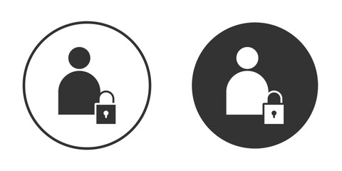 Authentication icon in modern minimalistic flat versions