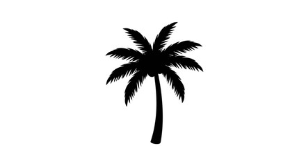 Vector black palm tree silhouette vector illustration for summer vacation and tropical beach design element use
