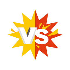 Vibrant Versus Symbol with Contrasting Colors on Transparent Background for Dynamic Competitions and Comparisons, Featuring a Bold Design for Showdowns and Rivalries