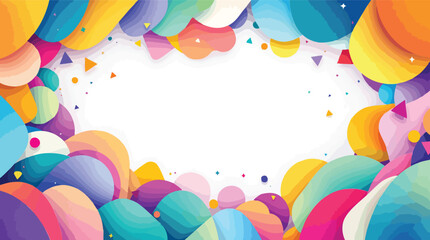 Colorful abstract background featuring layered organic shapes with vibrant colors and white space.