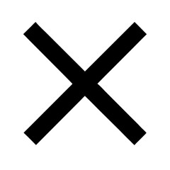 Obraz premium Simple Black Cross Symbol on Transparent Backdrop for Marking Errors or Indicating Removal in Digital Designs and User Interface Elements
