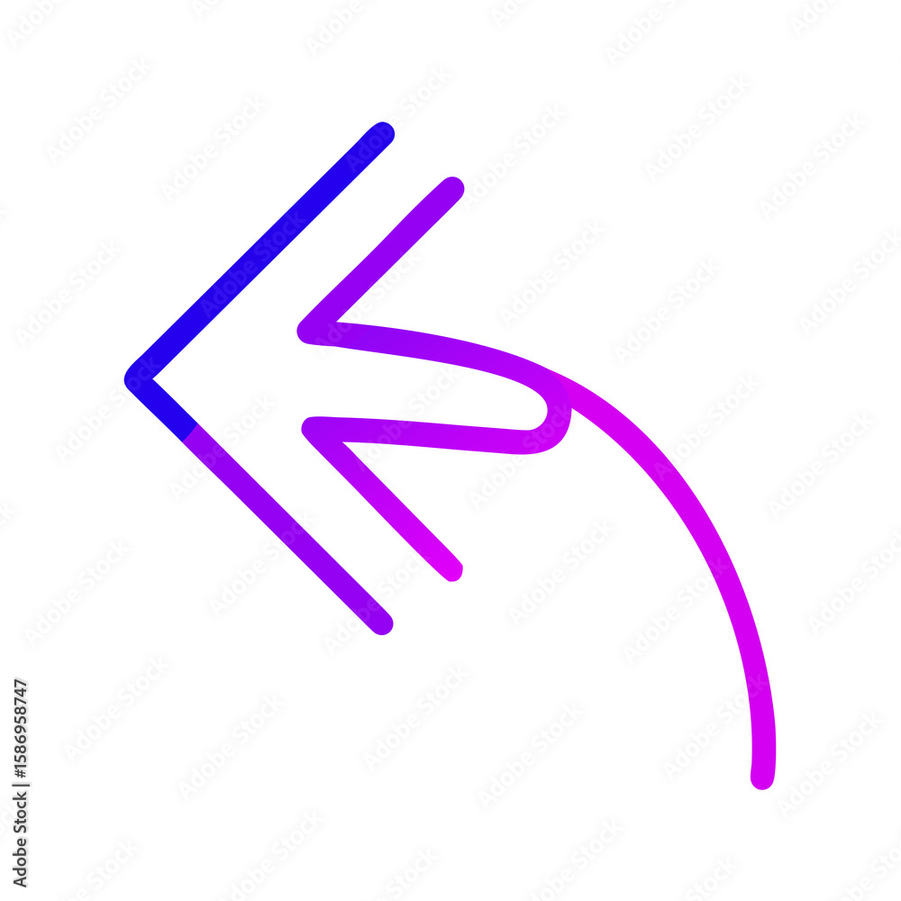Poster abstract arrow illustration with gradient colors on transparent background, dynamic design element f