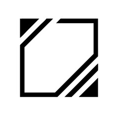 Abstract Square Frame with Diagonal Lines Design Element for Modern Graphics and Creative Projects, Isolated Vector Illustration on Transparent Background