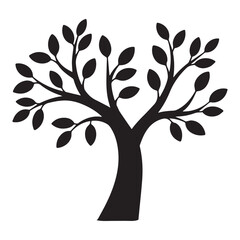 Beautiful heart shape tree valentines day card design Silhouette White Background.  © Shohan
