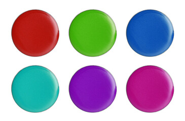 Cream lipstick refill pans for palette isolated on white, top view. Decorative cosmetic