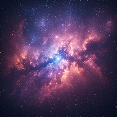 Obraz premium Vivid Colorful Galaxy Space Nebula with Bright Stars and Cosmic Dust in Deep Universe