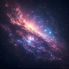 Fototapeta premium Vivid Bright Galaxy with Nebula and Stars in Deep Space Scene