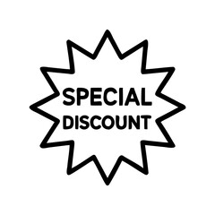 Special Discount Starburst Promotion: A Bold Black Outline on Transparent Backdrop for Retail Sales and Limited Time Offers, Ideal for Marketing Campaigns