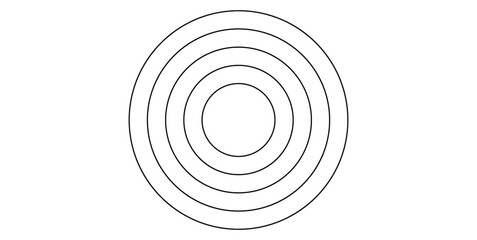 Five Concentric Circles Diagram in Geometry.