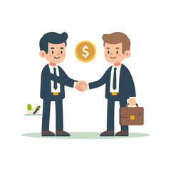 Obraz premium A business duo shaking hands after a deal