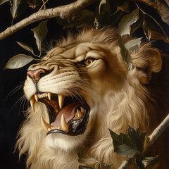 Fototapeta premium Portrait of a lion.