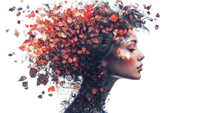 woman silhouette isolated on transparent background 