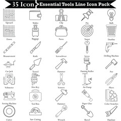 Essential Tools Line Icon Pack