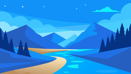 Peaceful Evening Scene Background Style for Calm Digital Designs