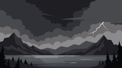 Slightly Ominous Stormy Background Scene for Dramatic Digital Art