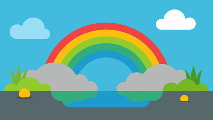 Beautiful Flat Illustration Background of Hill for Calm Digital Media