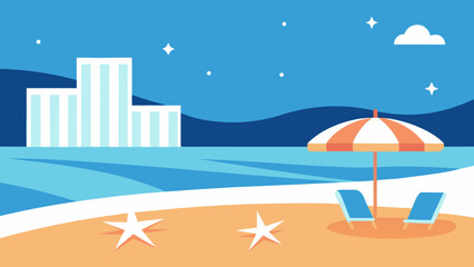 Fototapeta premium Calm Bay Scene Background Curving Shoreline for Peaceful Digital Use