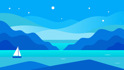 Illustrative Background Scene Capturing Serene Coastal for Web Design