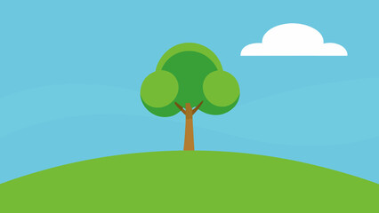 Serene Landscape Illustration Background for Peaceful Digital Creations