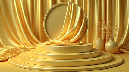 Graceful Display in Golden Light, a Stand as an Artwork of Distinction