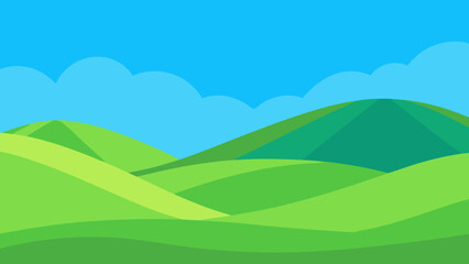 Vibrant and Clean Background of Undulating Green Hills