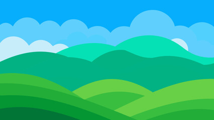 Background for Animation Layered Green Hills with Depth and Charm