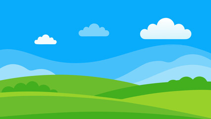 Wide Panoramic Background of Rolling Green Pastures for a Grand View