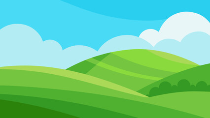 Daylight Background Scene Vibrant Green Hills Bathed in Sunlight